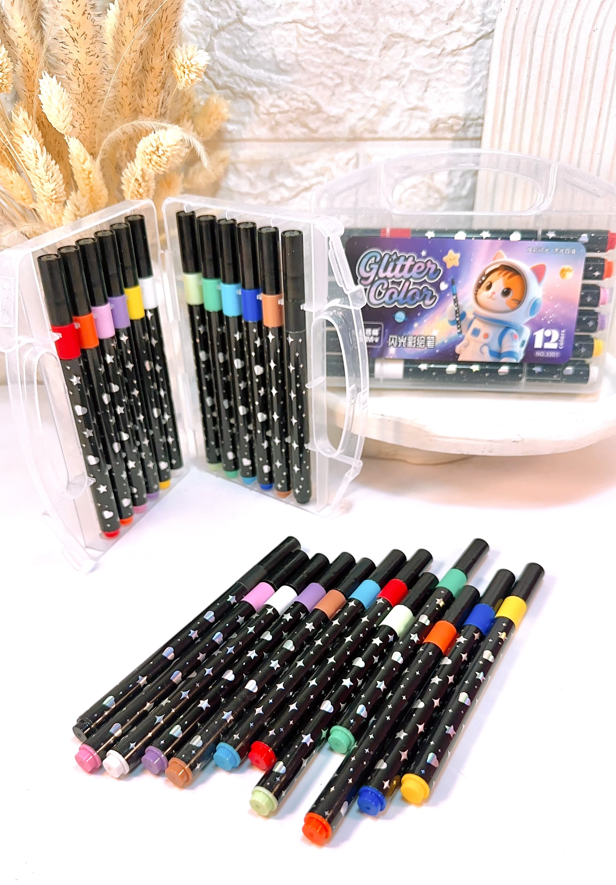 ماژیک گلیتری۱۲ رنگ گربه ۳۳۰۱